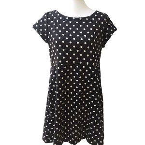 Anthropologie 9-H15 STCL Midi Dress Polka Dot Black Dress Sz Medium